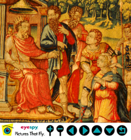 Fig. 7: Frans Geubels (1535 - 1590) Flemish, KING ABIMELECH RESTORES SARAH TO HER HUSBAND, ABRAHAM (detail)