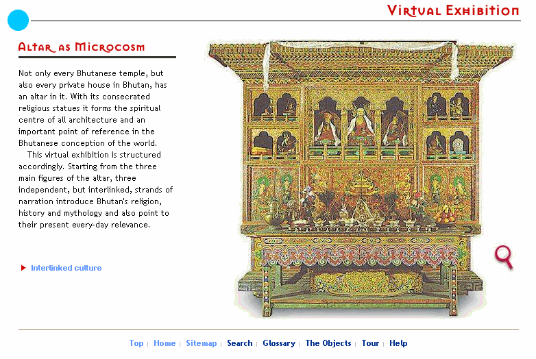 Figure 1&nbsp; The altar as central element: www.bhutan.at/english/c-viex/c-viex/start.php3
