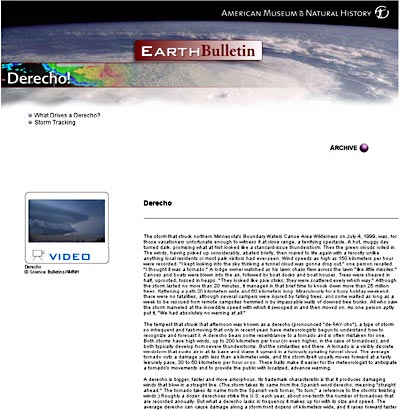 Screen Shot: An Earth Bulletin feature story
