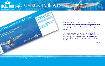 Fig 1: KLM Campaign, summer of 2005: Play and win a free plane ticket