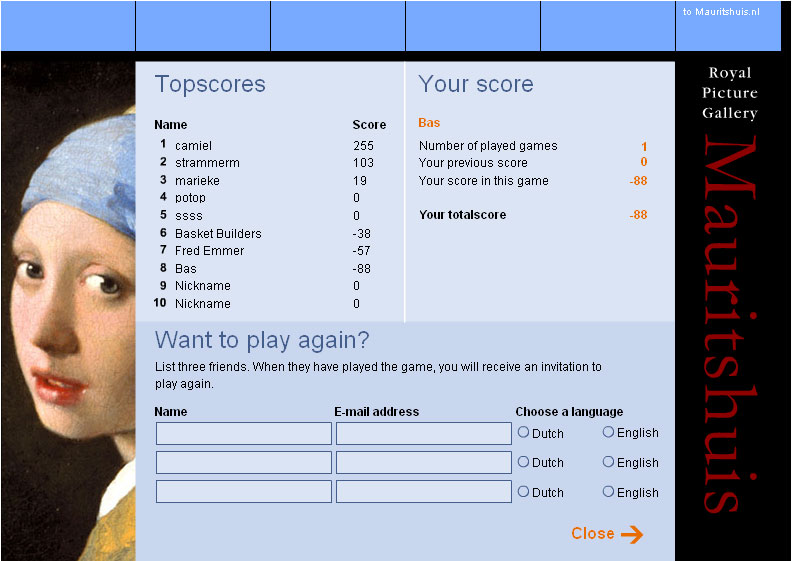 Fig 6: The scoreboard