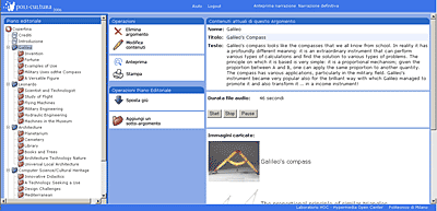 Fig 6: The engine OneThousandandOneStory: editorial plan ( left) and content ( right)