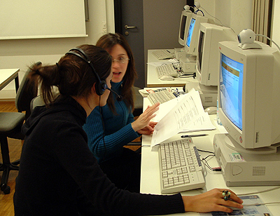 Fig 3: Students at the University of Lugano act as test administrators and subjects in a course on Web site usability testing. 