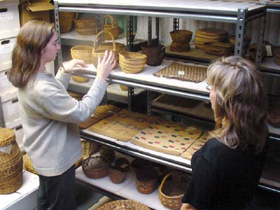 Fig 4: Grand Ronde artifact storage, including basketry from the collector in the previous photo